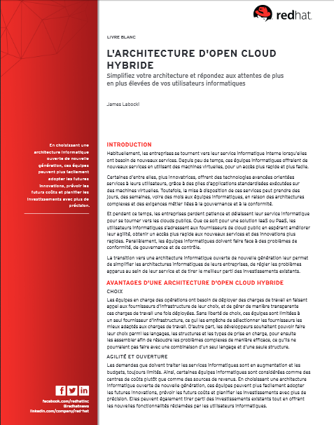 L’architecture d’Open cloud Hybride
