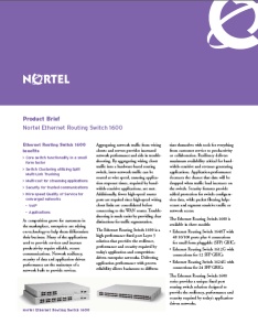Nortel Ethernet Routing Switch 1600