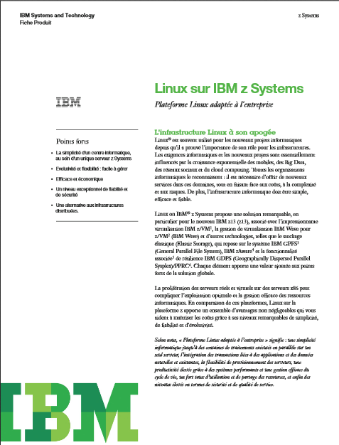 Linux sur IBM z Systems