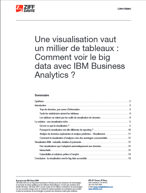 ZiffDavis – Une visualisation vaut un millier de tableaux : Comment voir le big data avec IBM Business Analytics ?