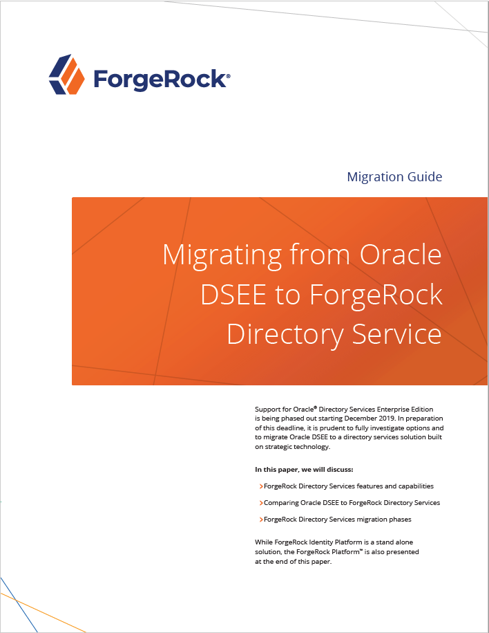 Migration d’Oracle DSEE vers le service ForgeRock Directory