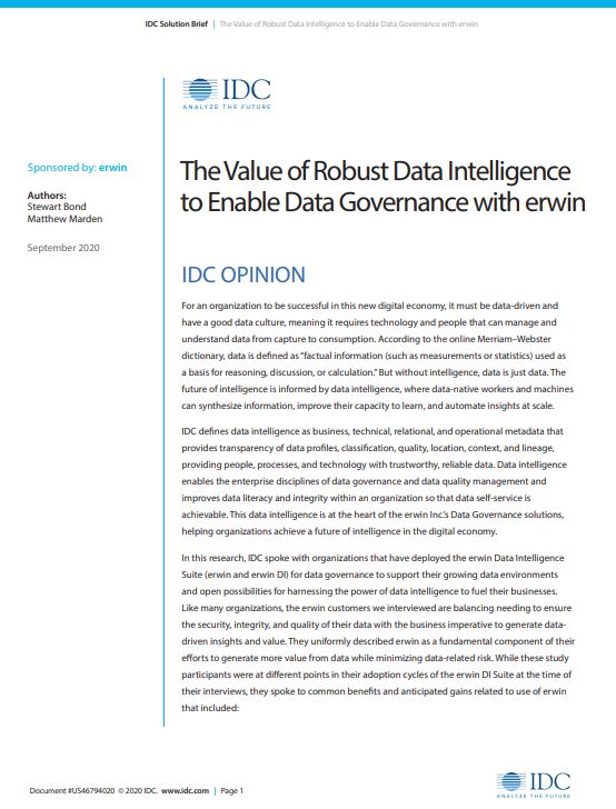 La valeur d’une solide intelligence des données pour permettre la gouvernance des données