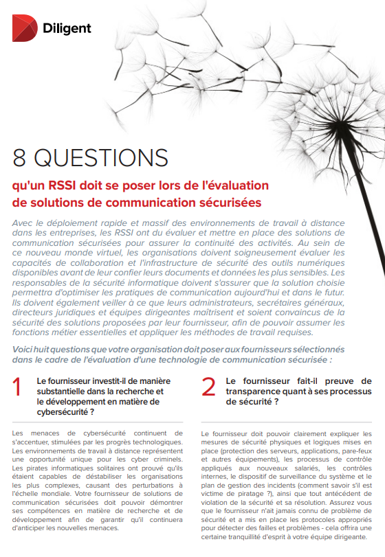 8 questions qu’un RSSI doit se poser lors de l’évaluation de solutions de communication sécurisées