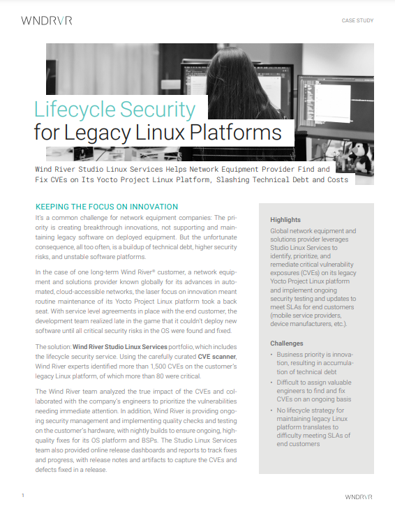 Sécurité du cycle de vie de la plateforme Legacy Linux