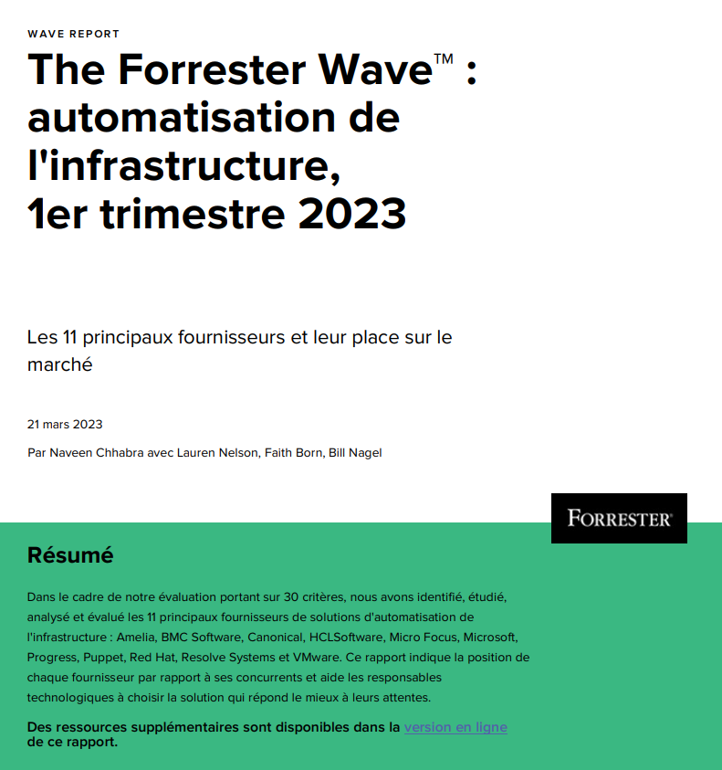 The Forrester Wave™: automatisation de l’infrastructure, 1er trimestre 2023
